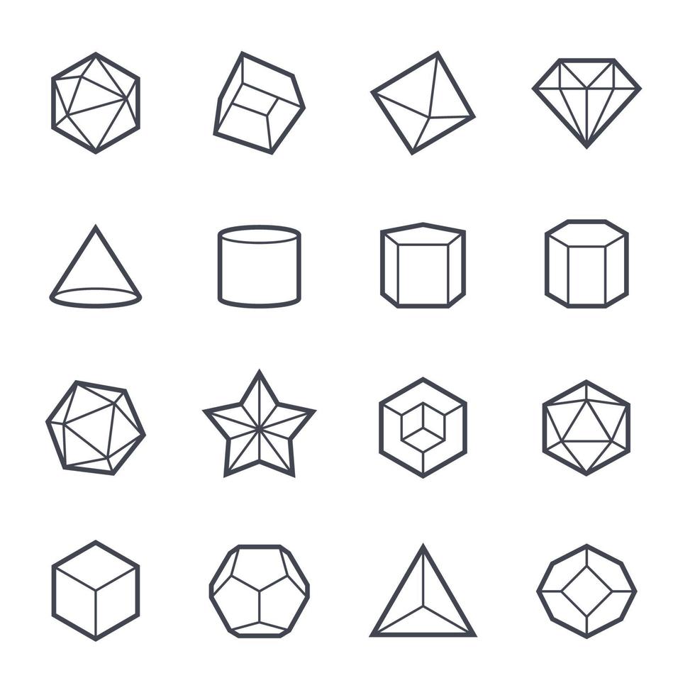 Geometric Shapes Line Icon. vector