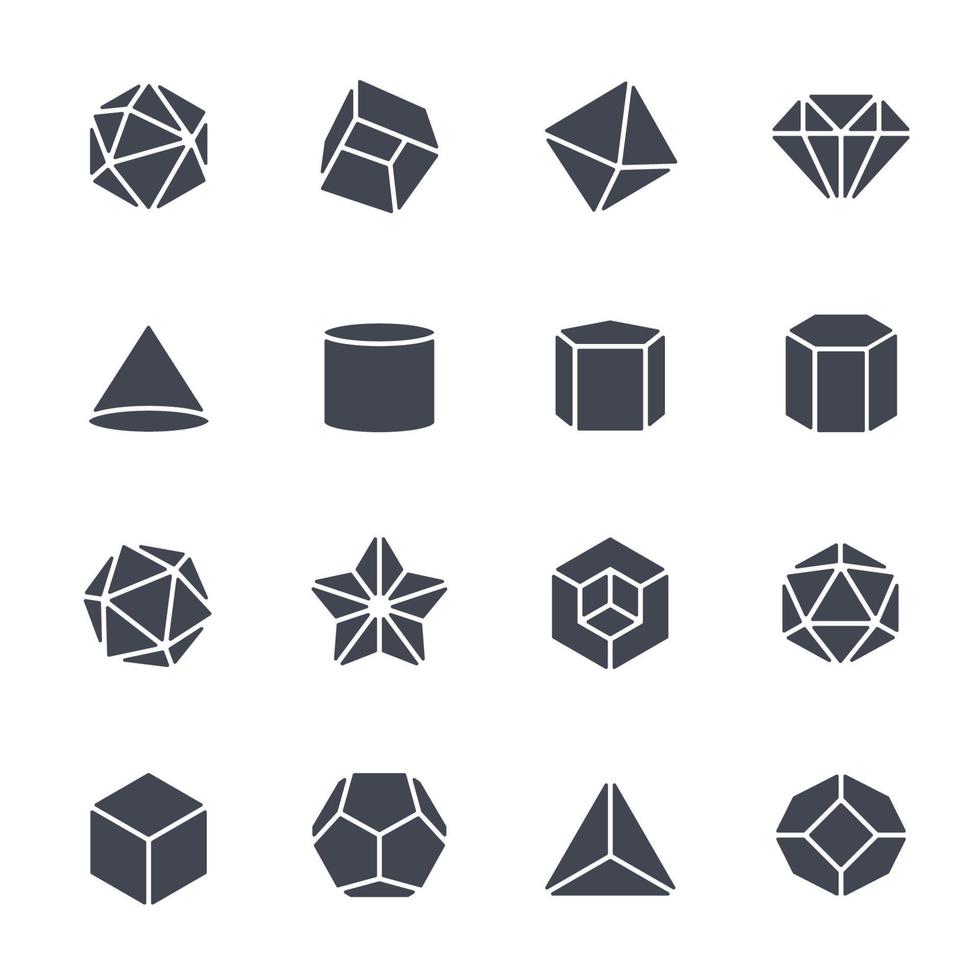 Geometric Shapes Filled Icon. vector