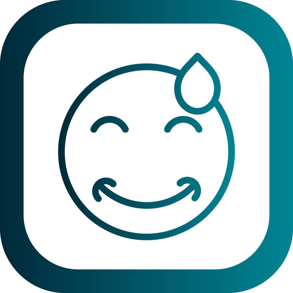 Grin Beam Sweat Vector Icon Design