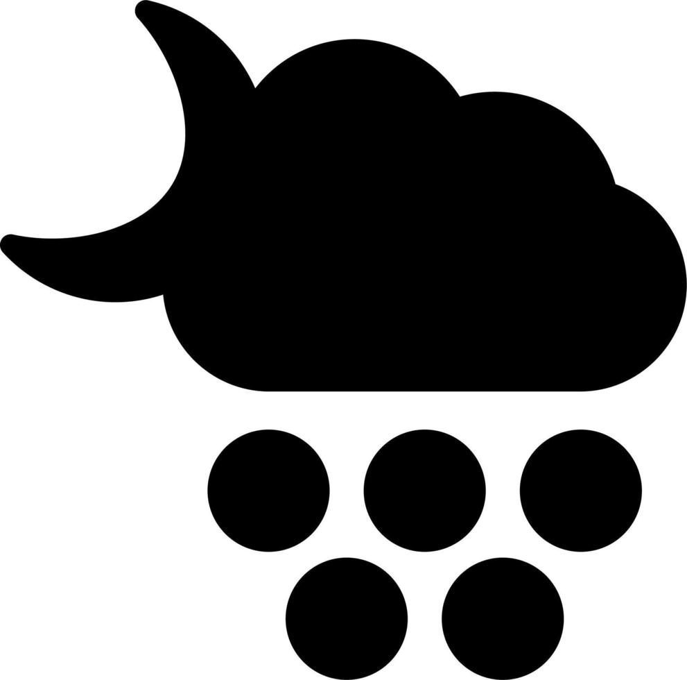 Moon Night Snow Vector Icon