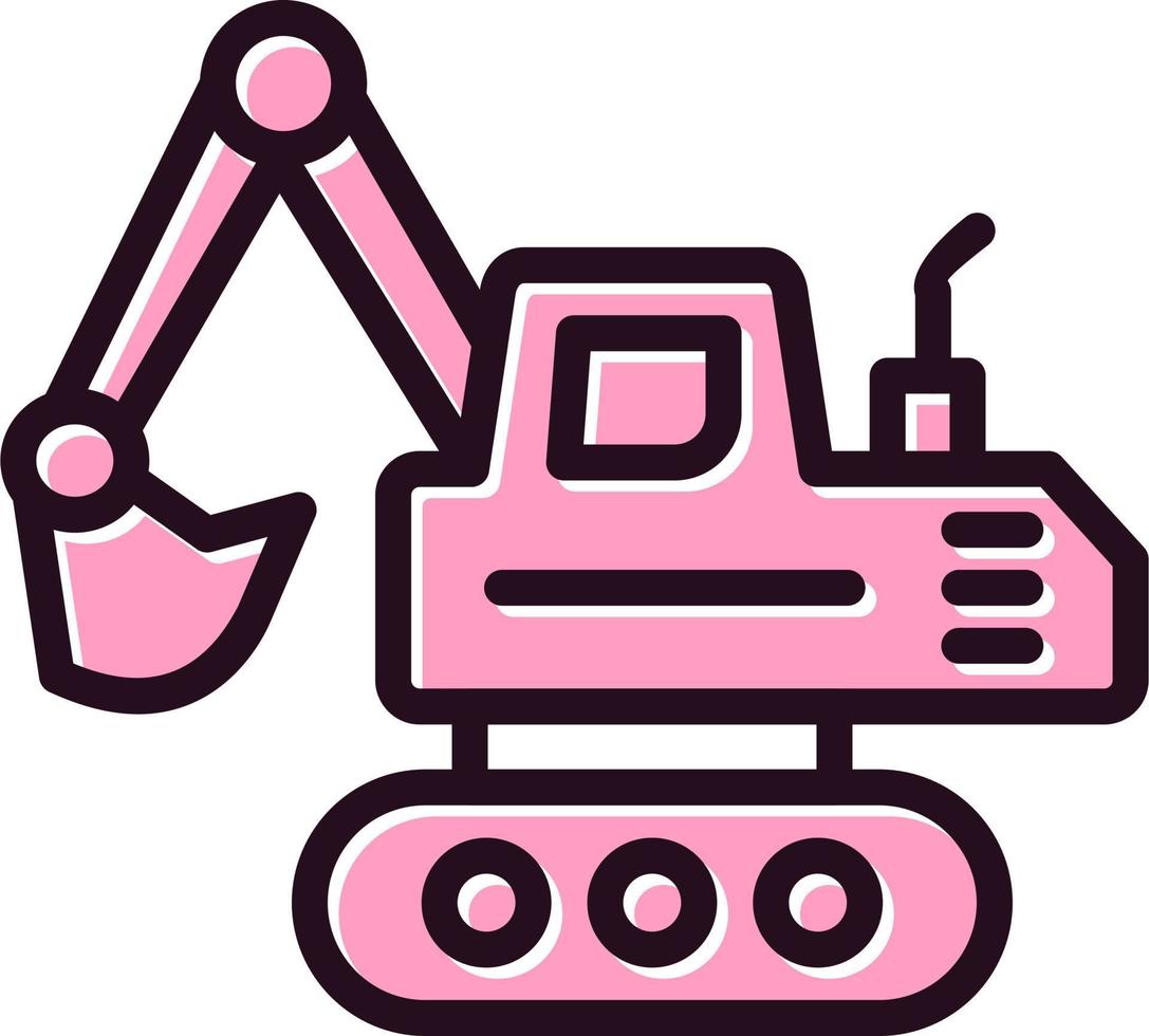 Crawler Excavator Vector Icon