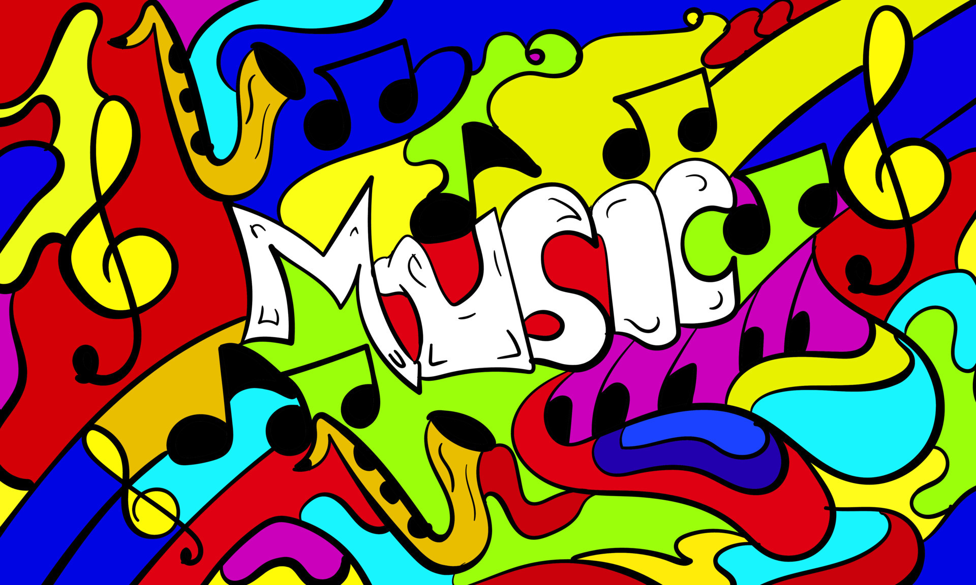 Abstract music doodle hand drawn background design suitable for your