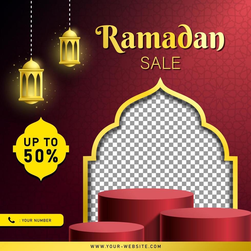 Ramadan Sale Banner Template for Social Media Post vector