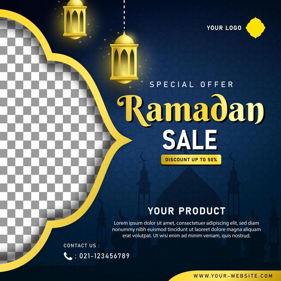 Ramadan Sale Banner Template for Social Media Post vector