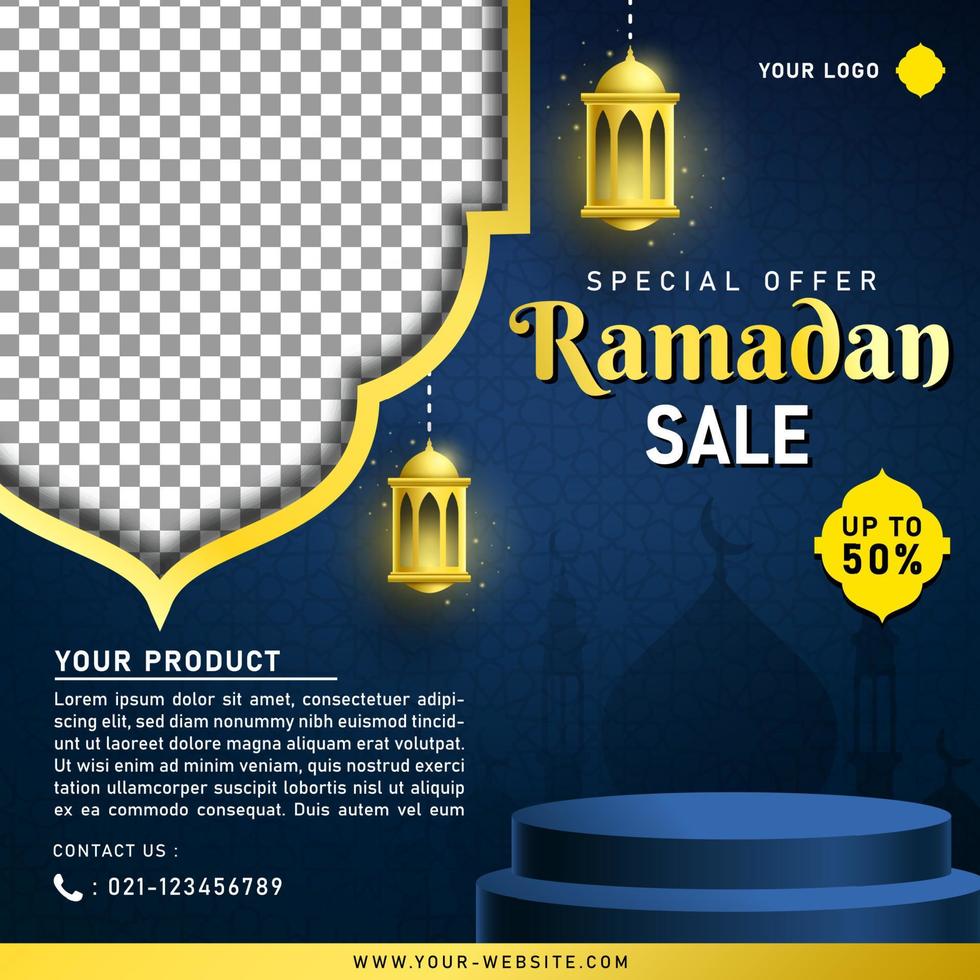 Ramadan Sale Banner Template for Social Media Post vector