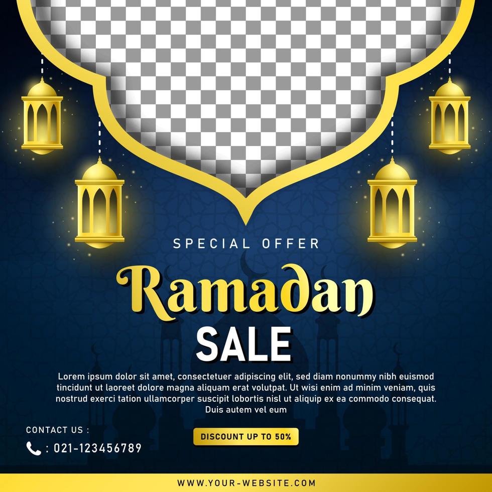 Ramadan Sale Banner Template for Social Media Post vector