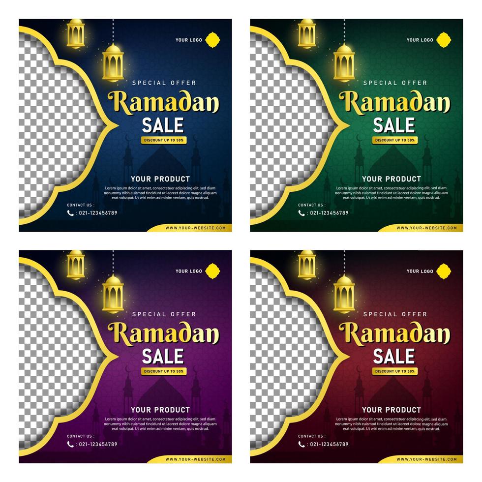Ramadan Sale Banner Template for Social Media Post vector