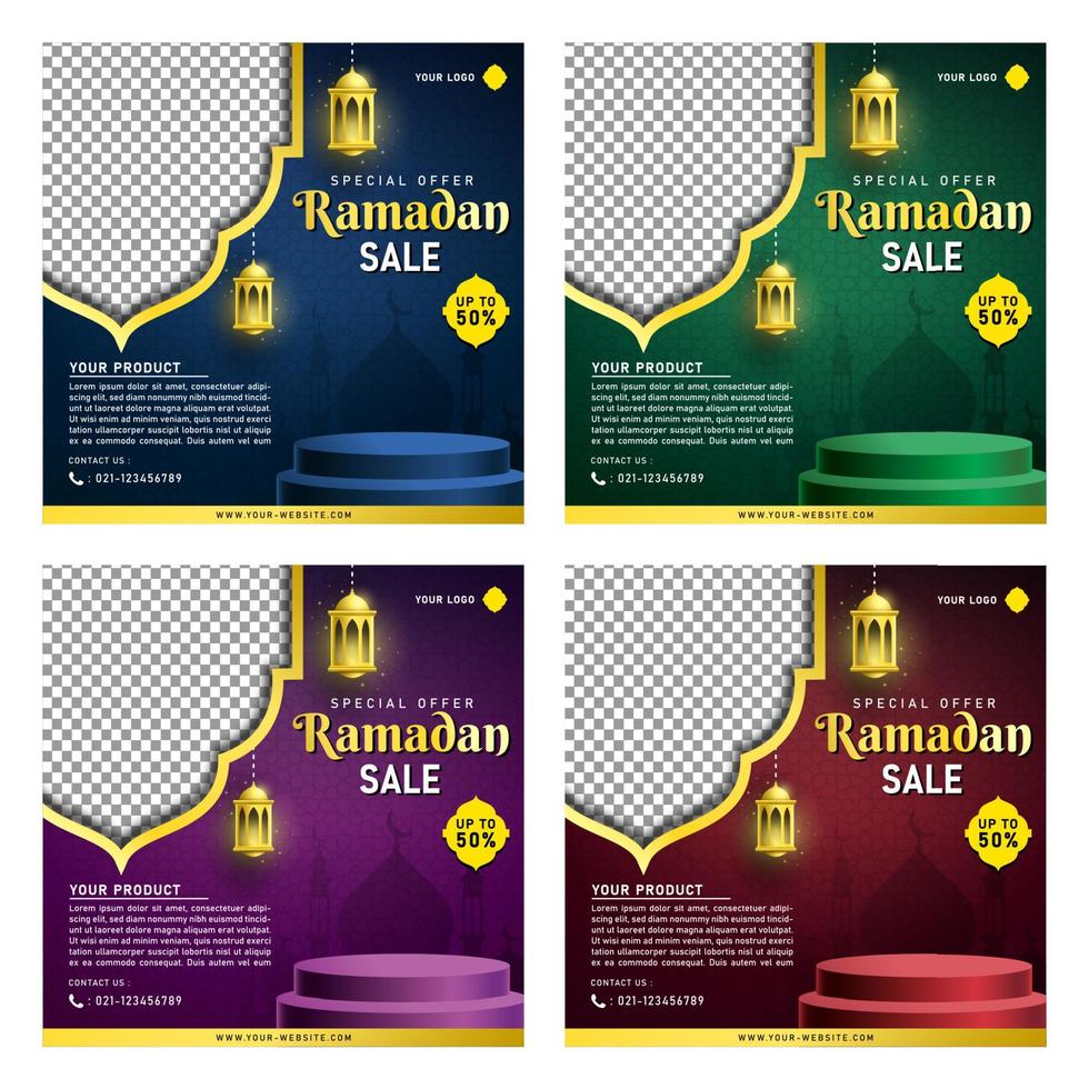 Ramadan Sale Banner Template for Social Media Post vector