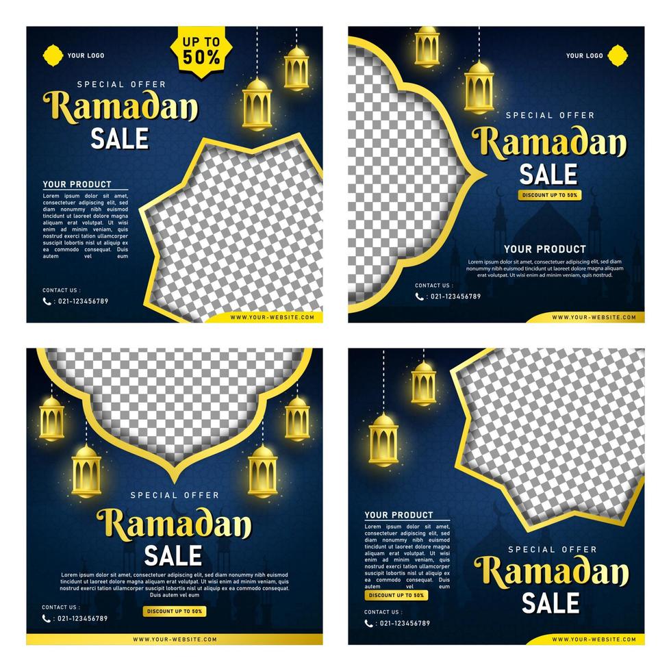 Ramadan Sale Banner Template for Social Media Post vector