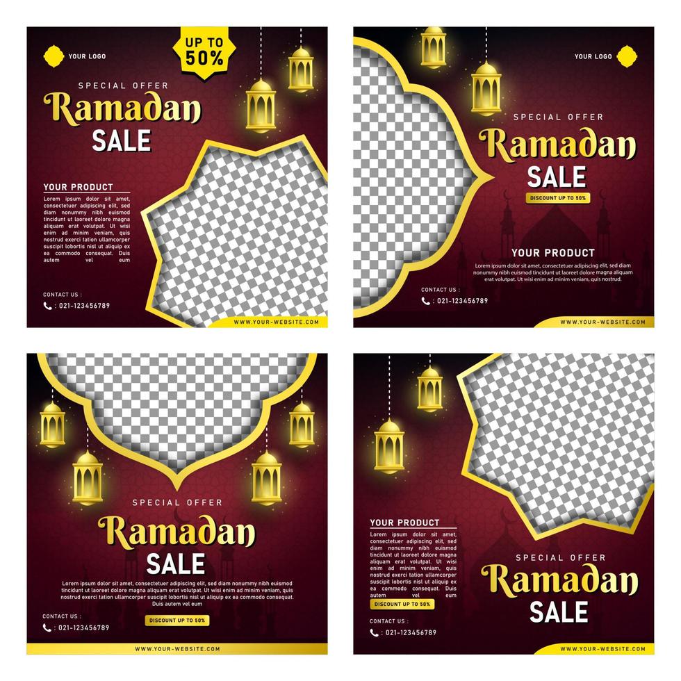 Ramadan Sale Banner Template for Social Media Post vector