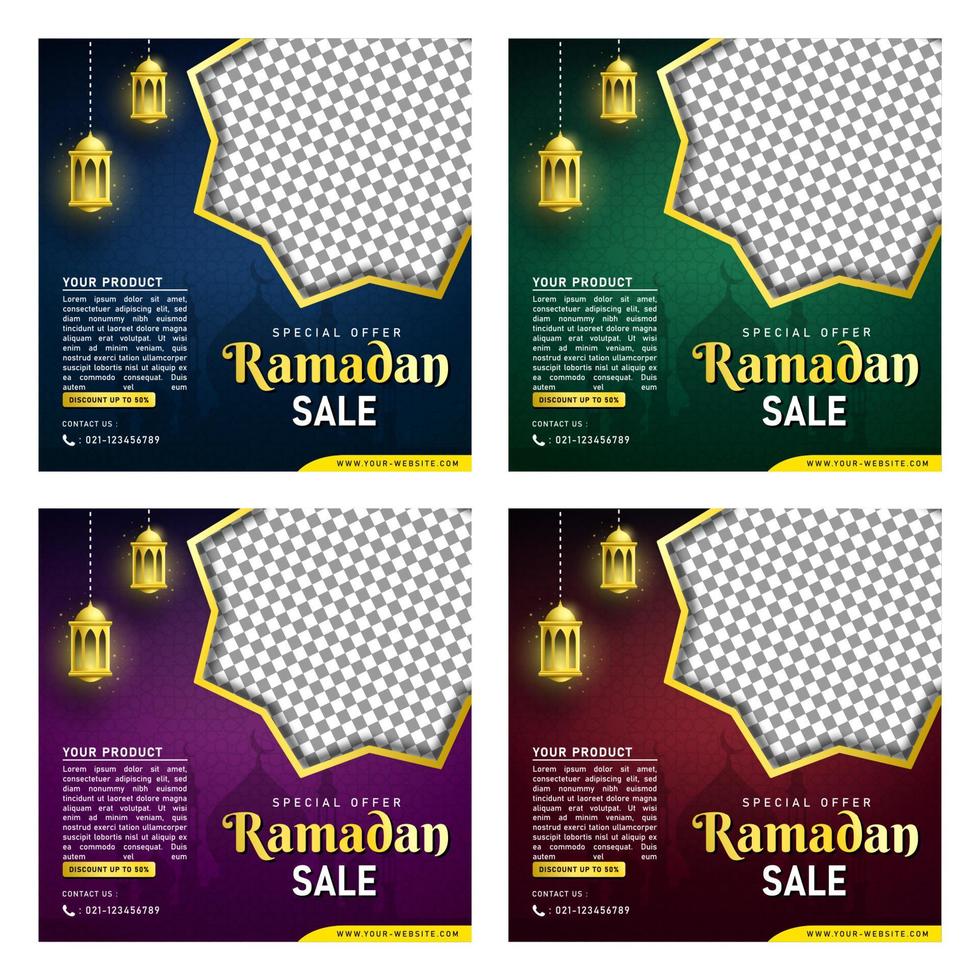 Ramadan Sale Banner Template for Social Media Post vector