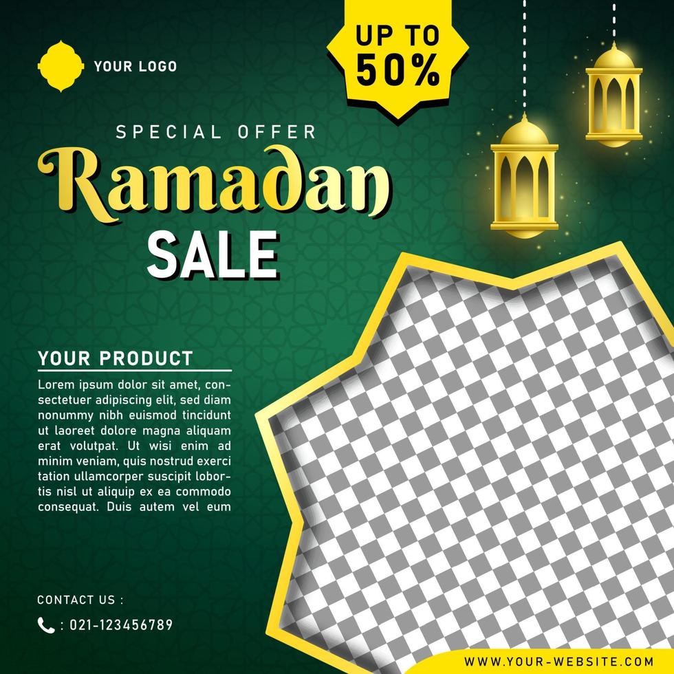 Ramadan Sale Banner Template for Social Media Post vector