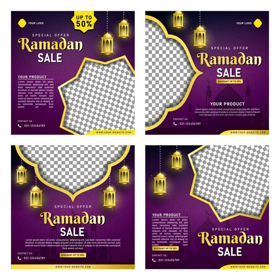 Ramadan Sale Banner Template for Social Media Post vector