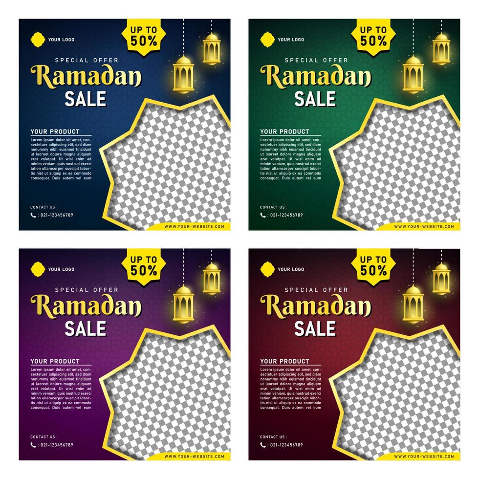 Ramadan Sale Banner Template for Social Media Post vector