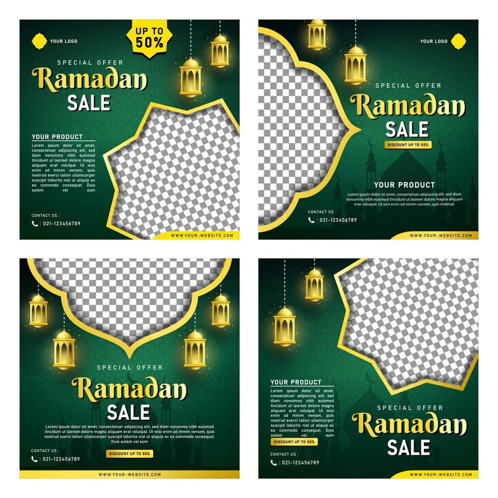 Ramadan Sale Banner Template for Social Media Post vector