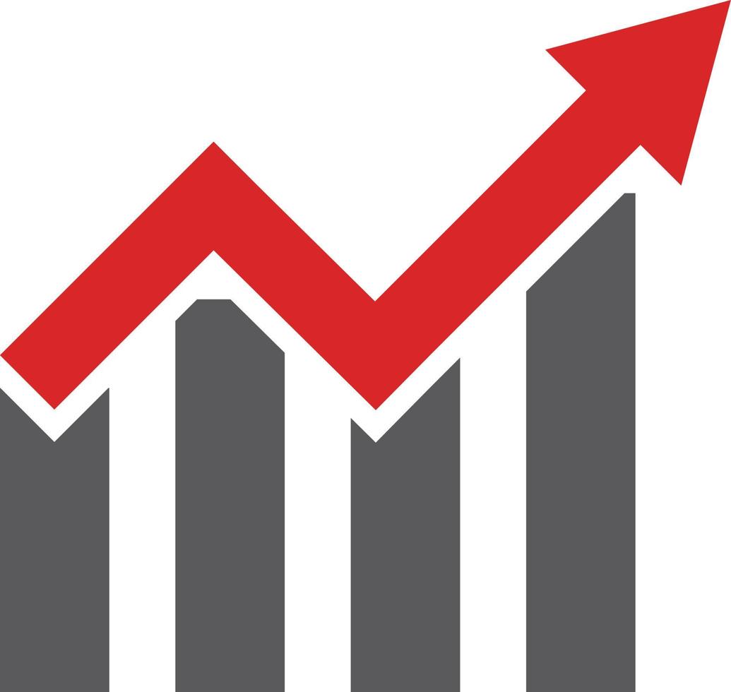 Rising arrow and graph icon. vector. vector