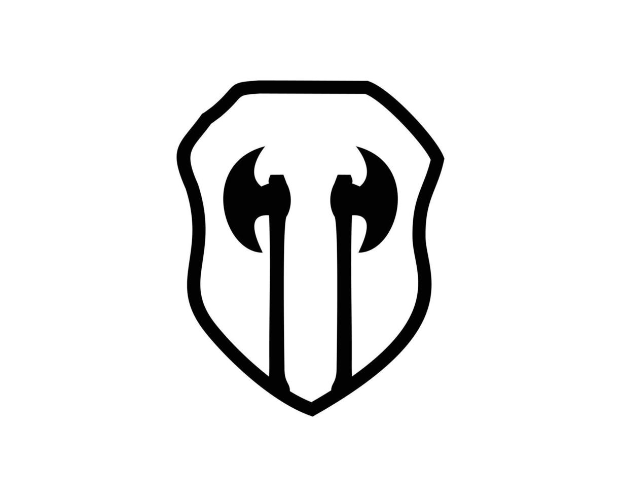 silhouette vector design of two axes and shield. best for logos, badges, emblems, icons, available in eps 10.