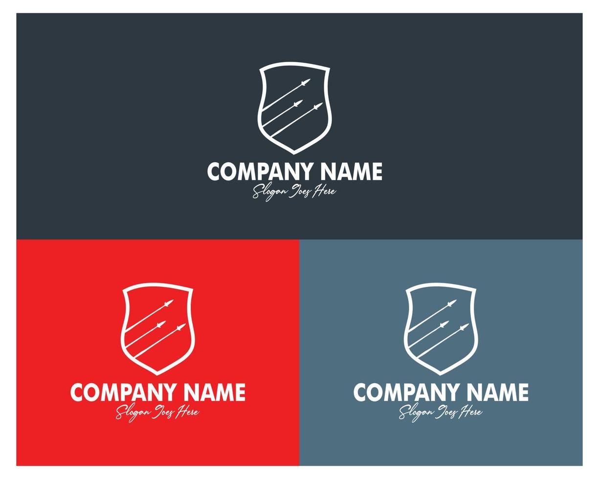 shield and spear logo set premium vector design. Best for logo, badge, emblem, icon, sticker design. artist industry, military industry. available in eps 10.