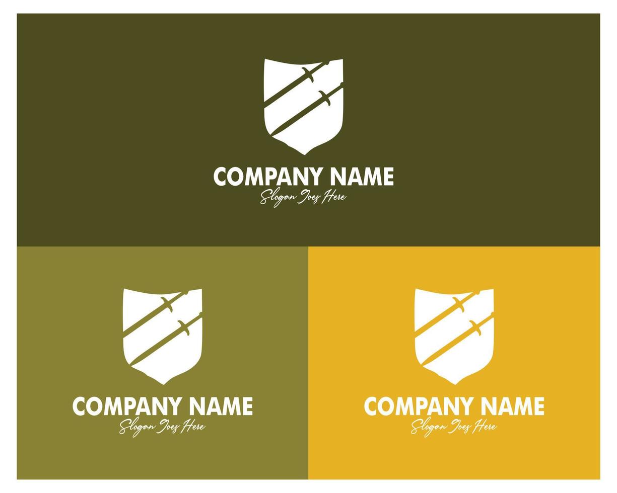 dual sword and shield logo set. premium vector design. appear with several color choices. Best for logo, badge, emblem, icon, design sticker, industry. available in eps 10.