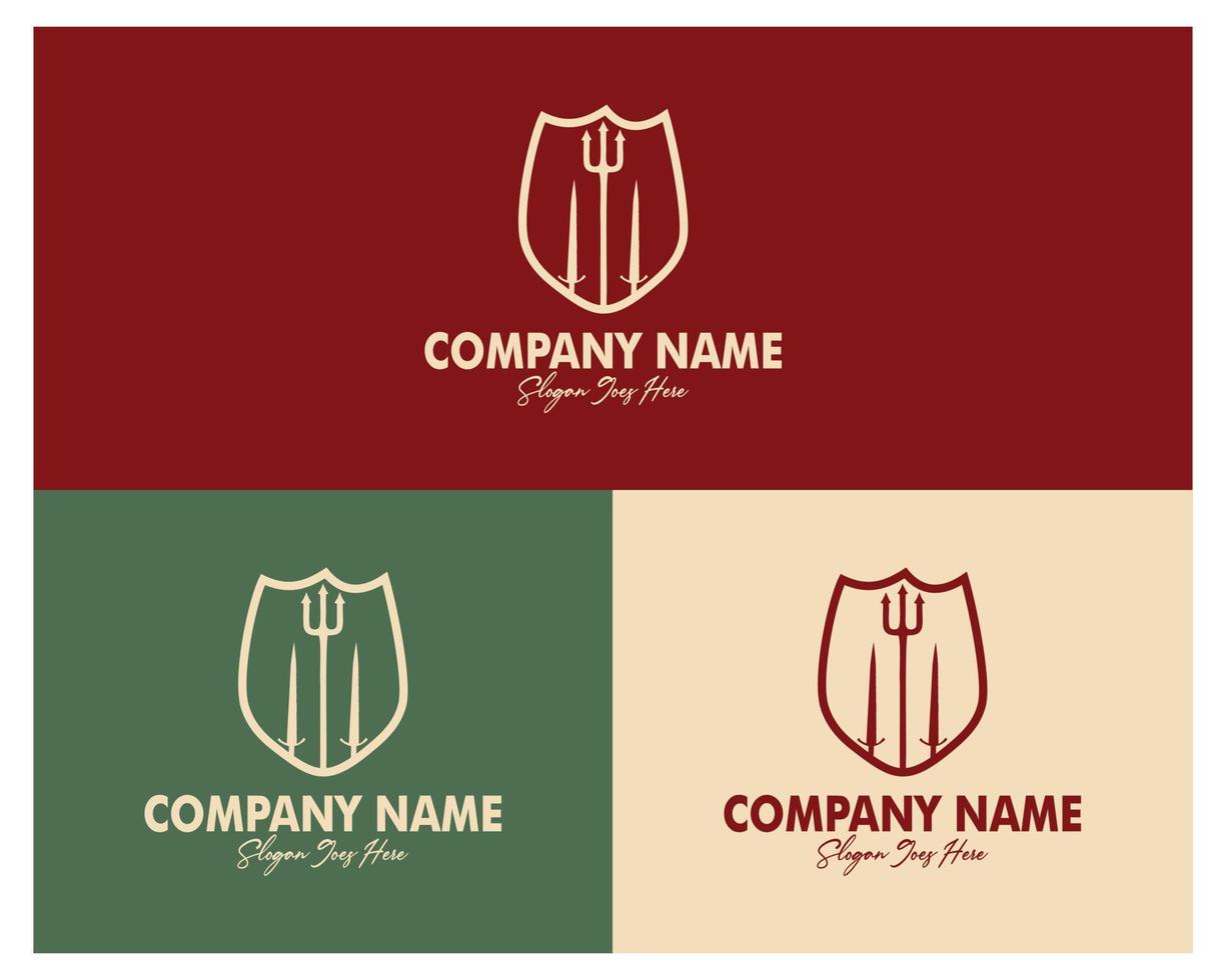 logo set of two swords, one spear and shield. premium vector design. appear with several color choices. Best for logo, badge, emblem, icon, design sticker, industry. available in eps 10.