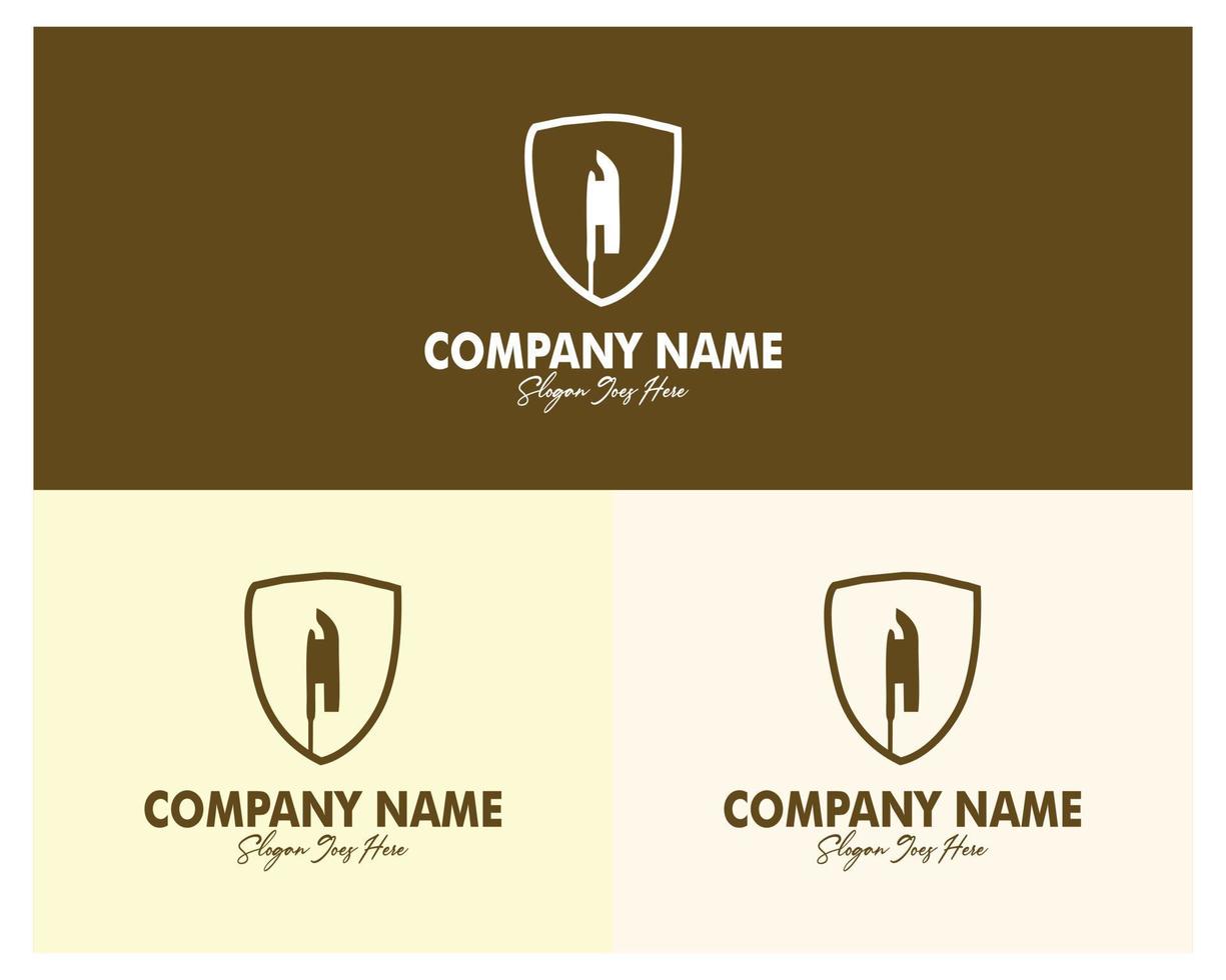 spear logo set combined with shield. premium vector design. appear with several color choices. Best for logo, badge, emblem, icon, design sticker, industry. available in eps 10.