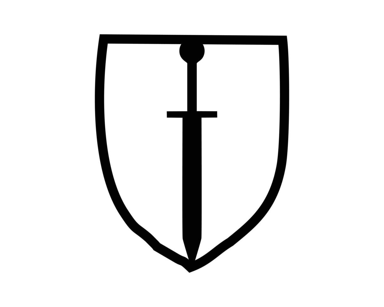 silhouette vector design of sword and shield. best for logos, badges, emblems, icons, available in eps 10.