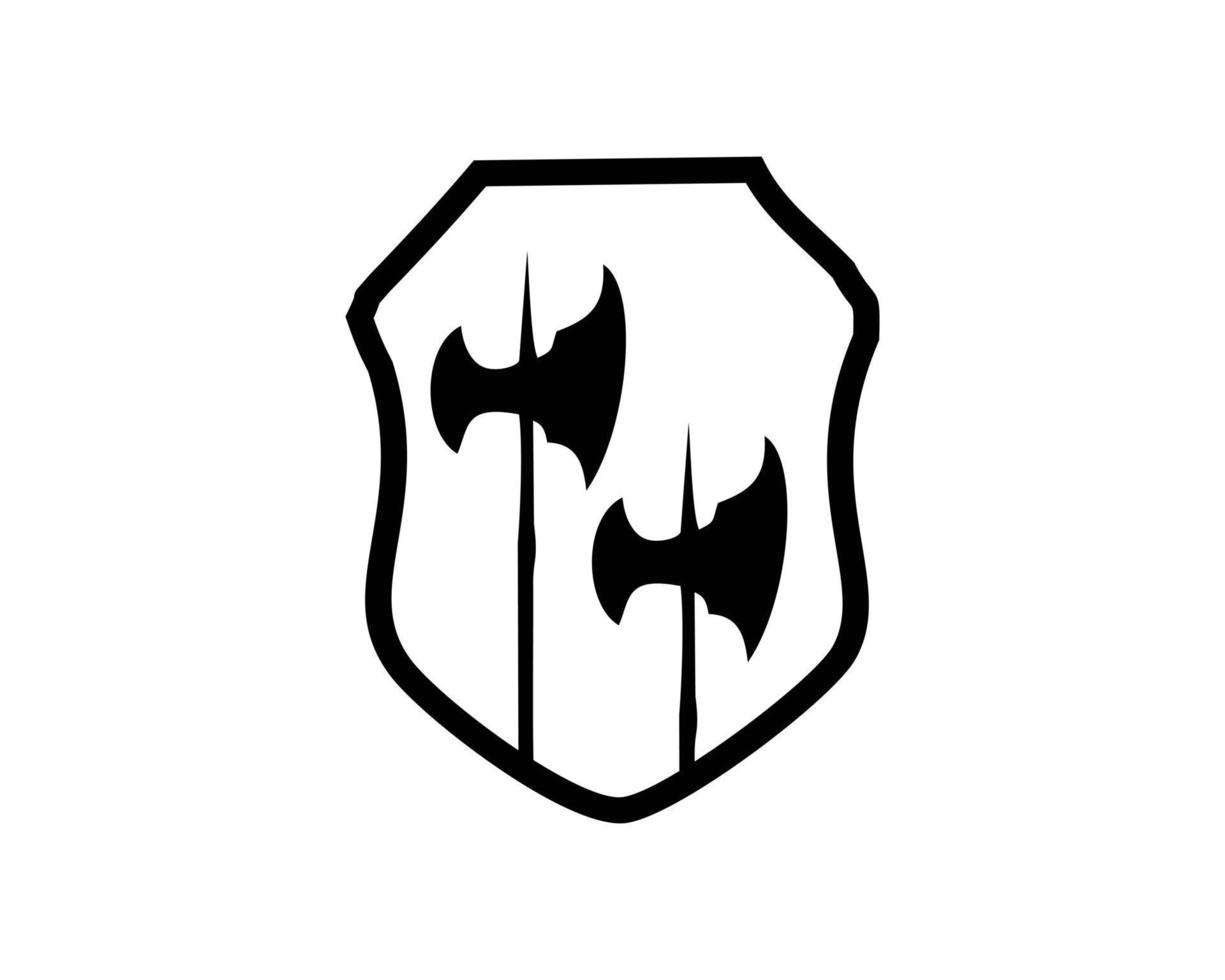 silhouette vector design of two axes and shield. best for logos, badges, emblems, icons, available in eps 10.