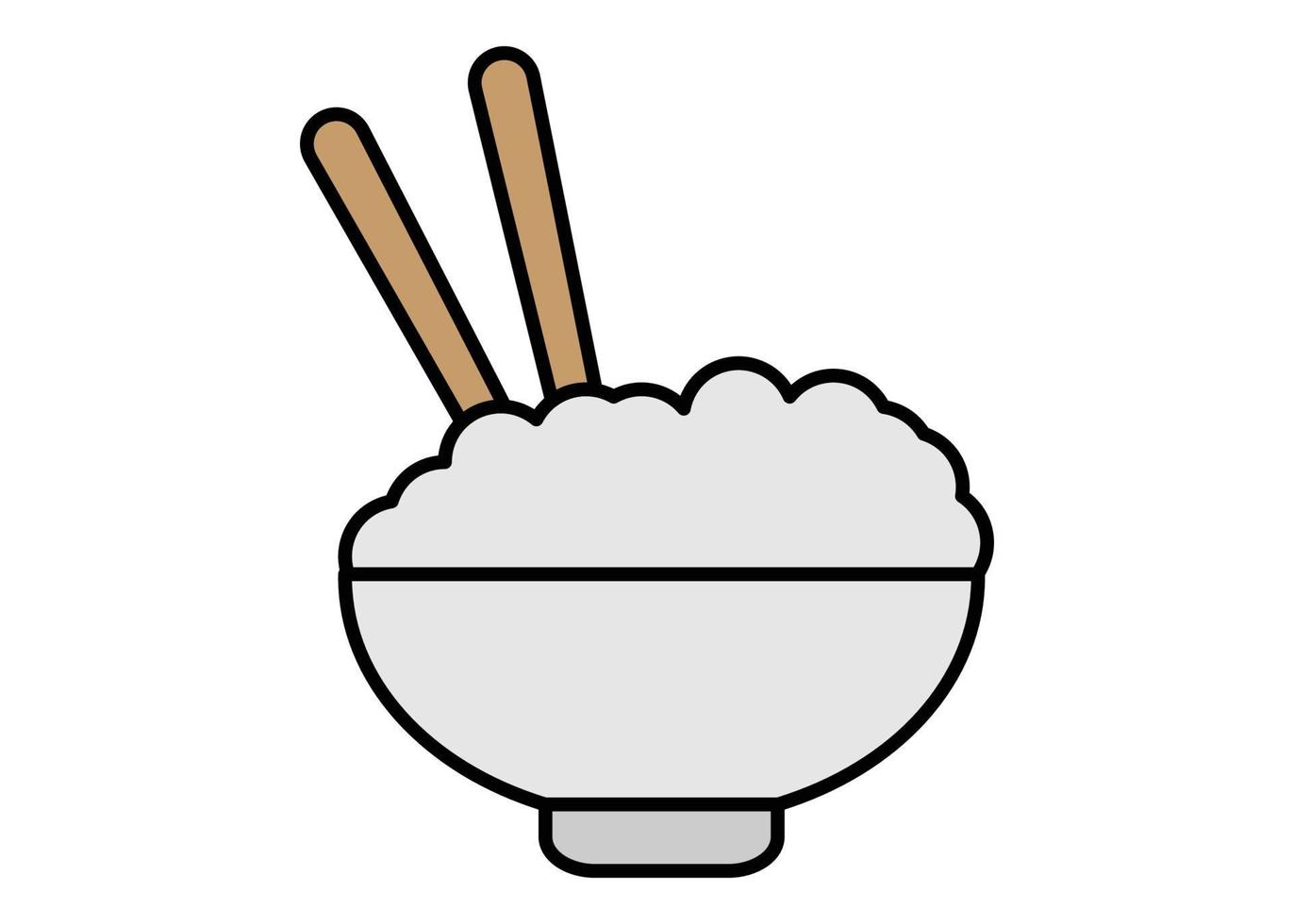 Rice bowl icon clipart illustration design 21021432 Vector Art at Vecteezy