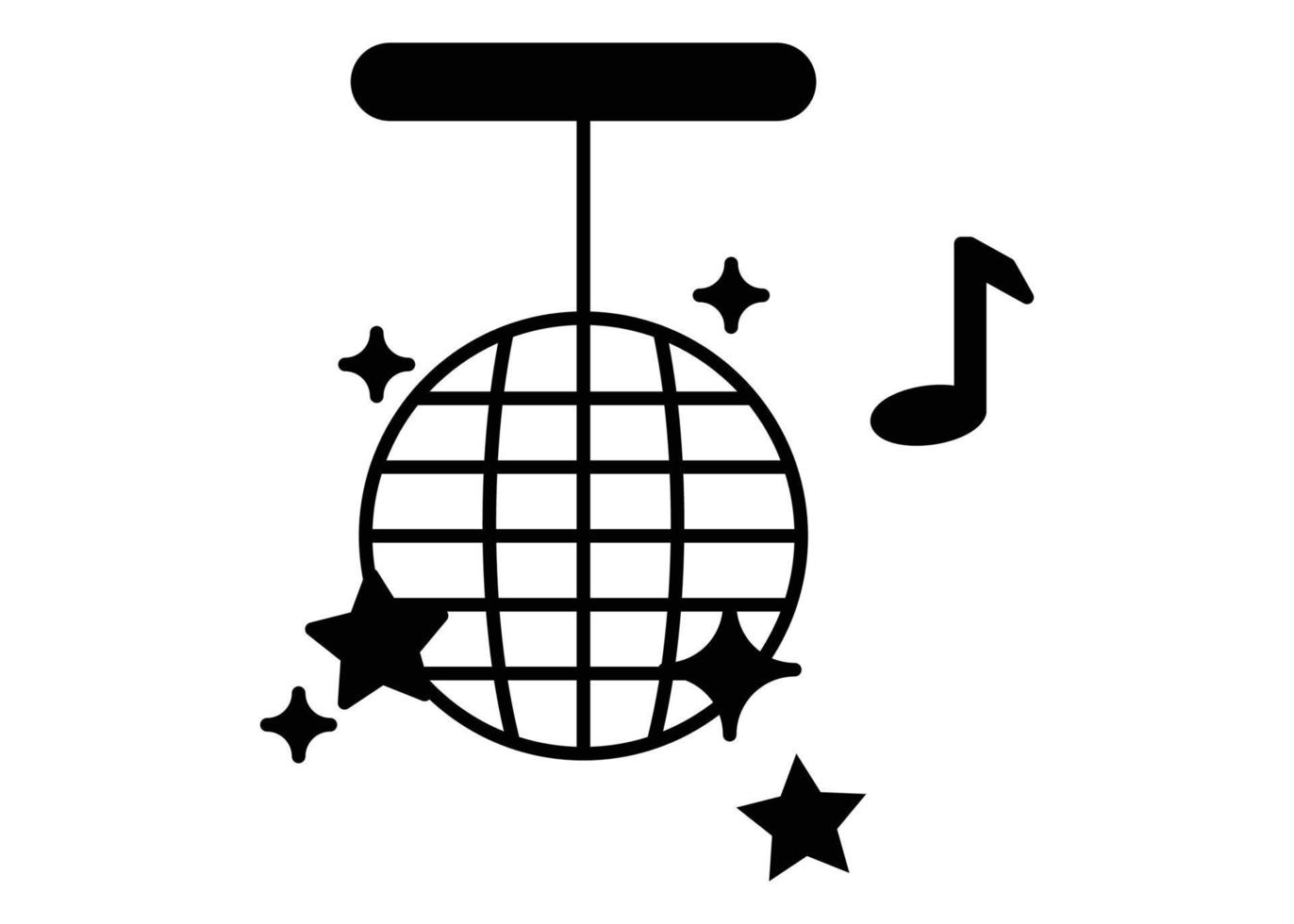 Disco party icon silhouette clipart illustration design vector