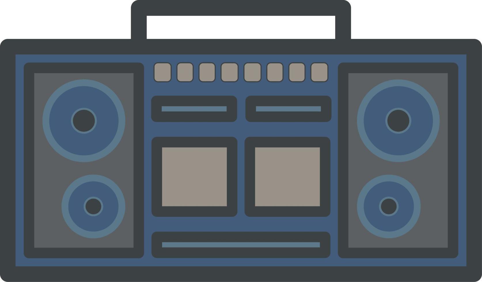 Clásico boombox radio icono con plano estilo para nostalgia diseño. gráfico recurso de antiguo estilo música audio sonido sistema. vector ilustración de electrónico dispositivo para música accesorios con retro estilo