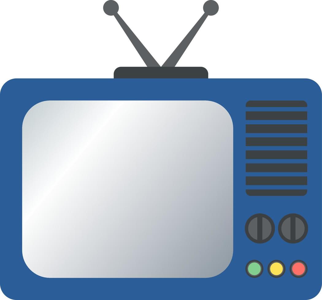 Clásico televisión icono con retro estilo para nostalgia diseño. vector ilustración de retro televisión con antiguo estilo. gráfico recurso de azul antiguo televisión con plano estilo para visual tecnología símbolo