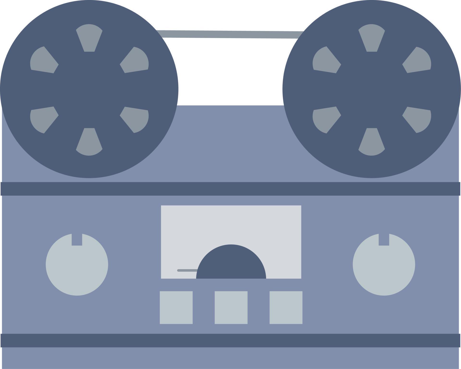 Vintage reel tape recorder icon with retro style for nostalgia design