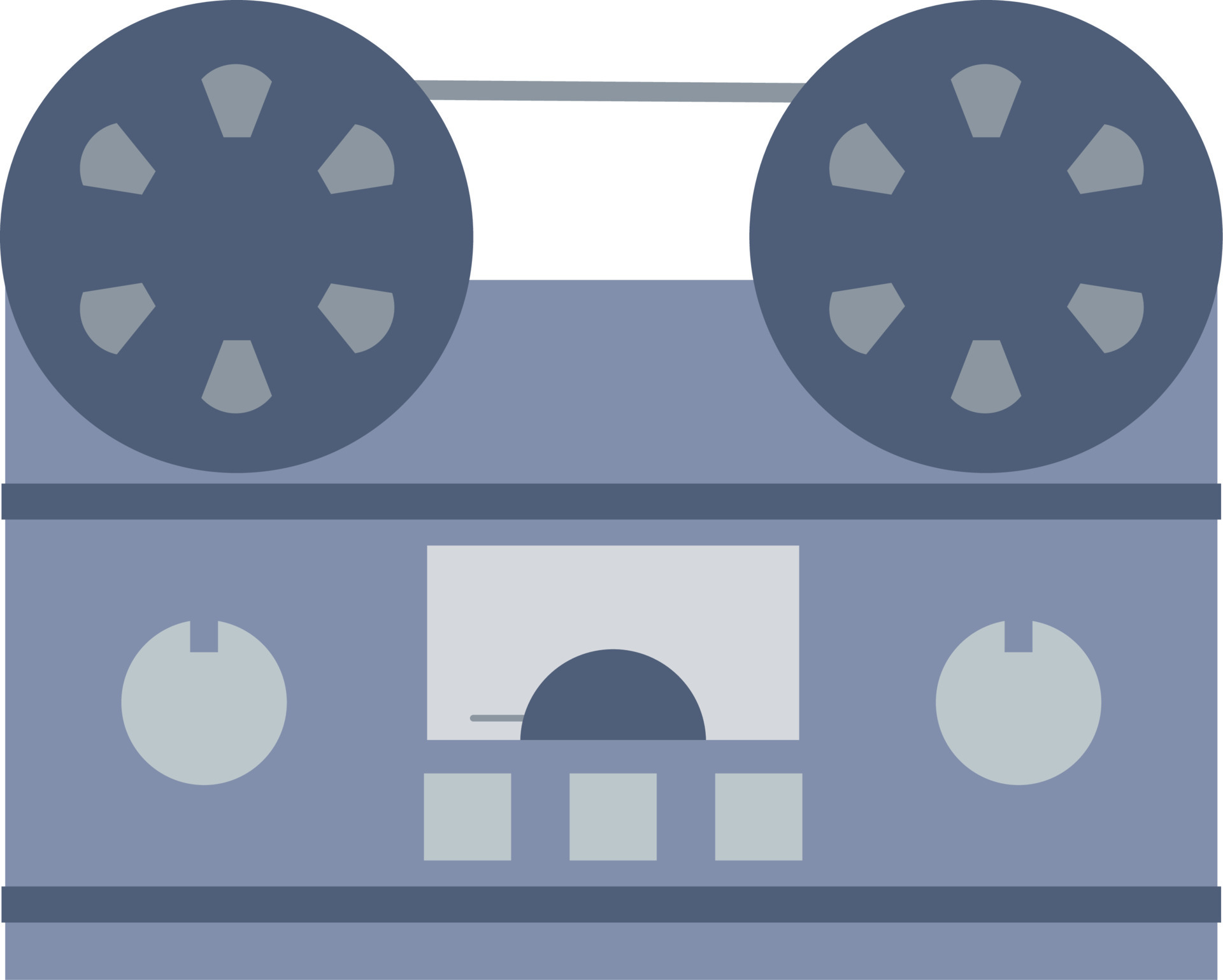 Vintage reel tape recorder icon with retro style for nostalgia design