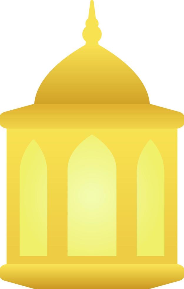 Gradient icon of golden islamic lantern for ornament ramadan design. Shiny lantern graphic resource for ramadan greeting decoration design element in muslim culture and islam religion vector
