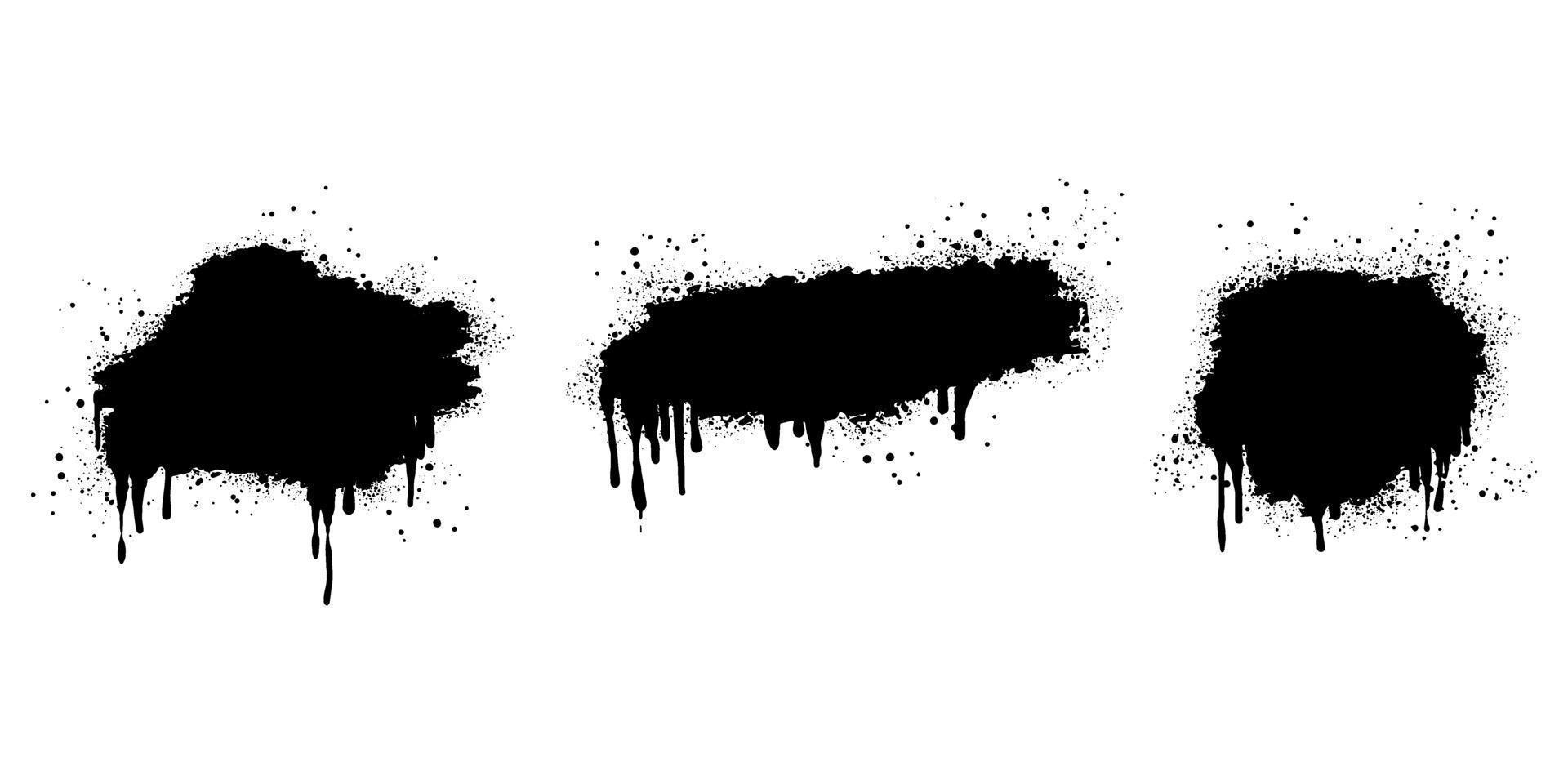 Set of Spray painted graffiti textures. Spray Paint Vector Element isolated on White Background. vector illustration