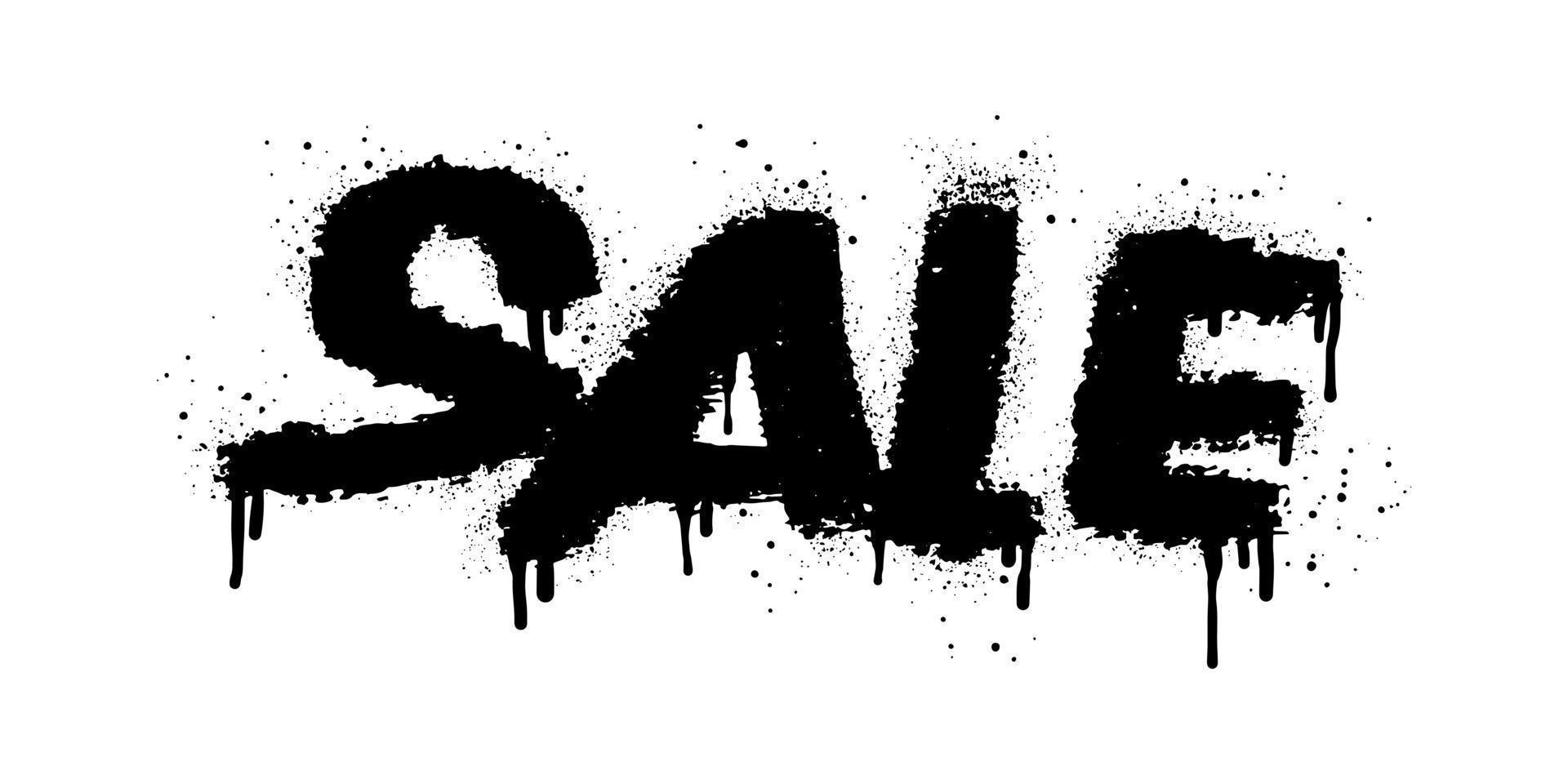 Sale symbol. Spray painted graffiti sale word in black over white. Sale drip symbol. isolated on white background. vector illustration