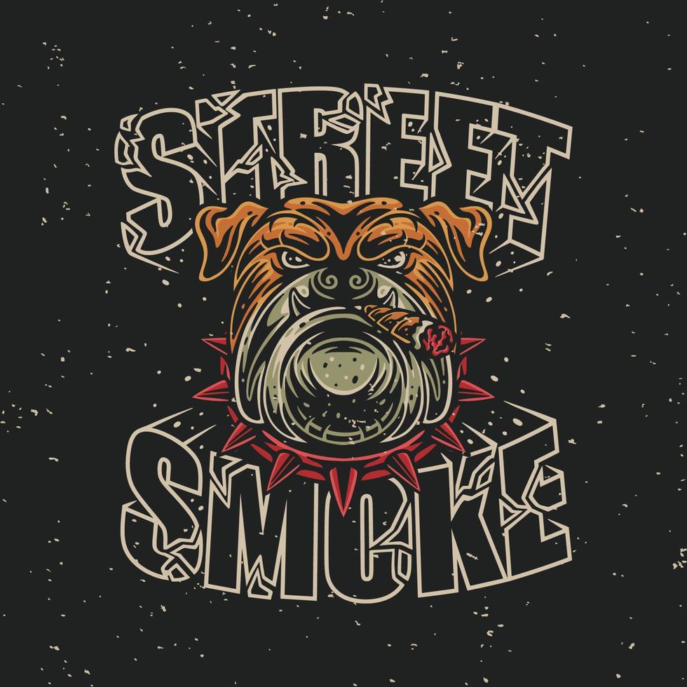 vector illustration street smoke for t shirt design