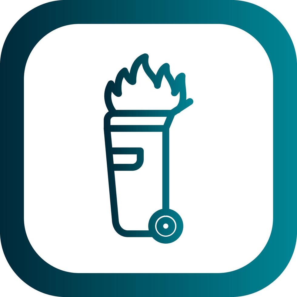 Dumpster Fire Vector Icon Design
