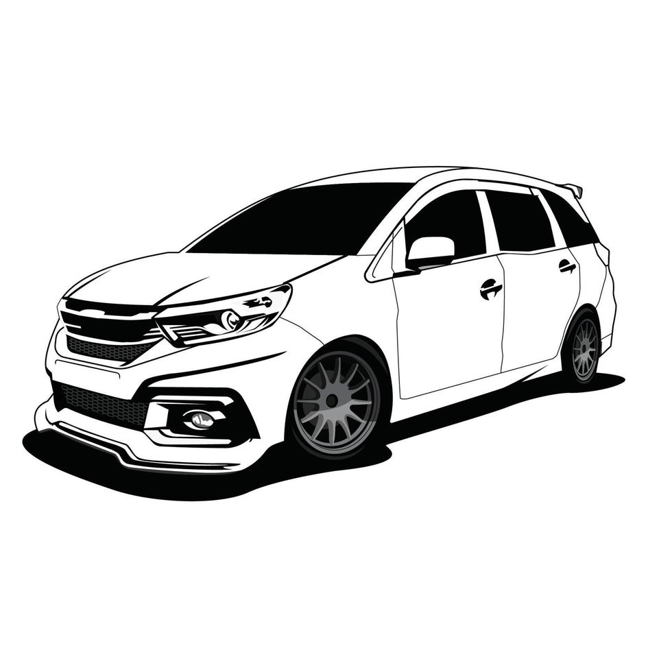 suv modification car black and white vector
