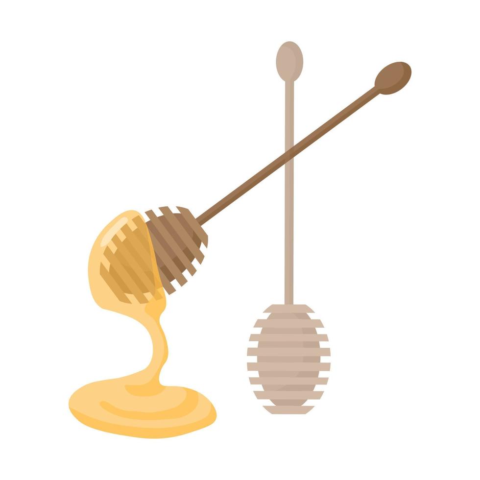 madera miel cuchara icono. dibujos animados de madera miel cuchara vector icono para web diseño aislado en blanco antecedentes