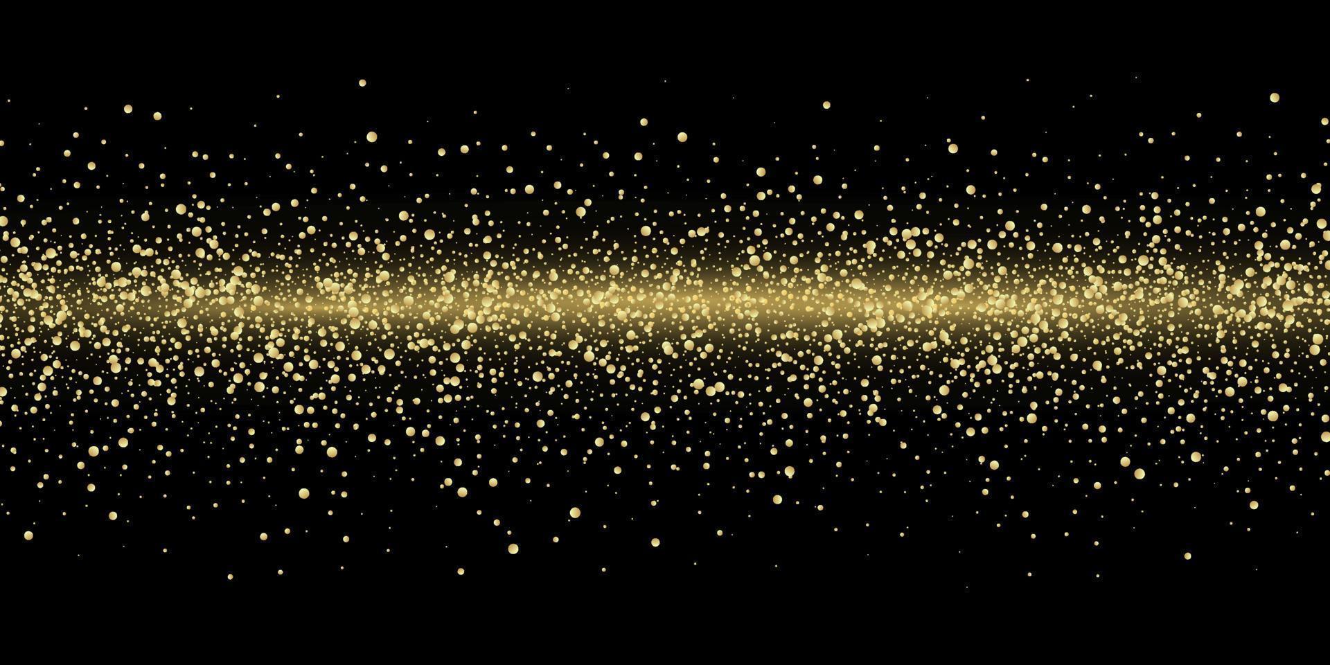 Golden glitter sparks, light effect vector