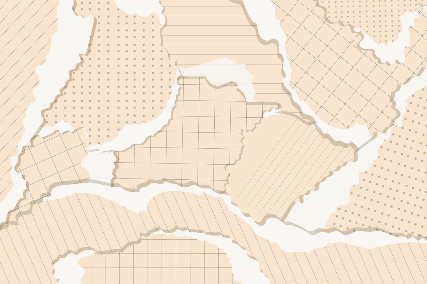 Abstract vector background from torn scraps of yellow notebook paper.