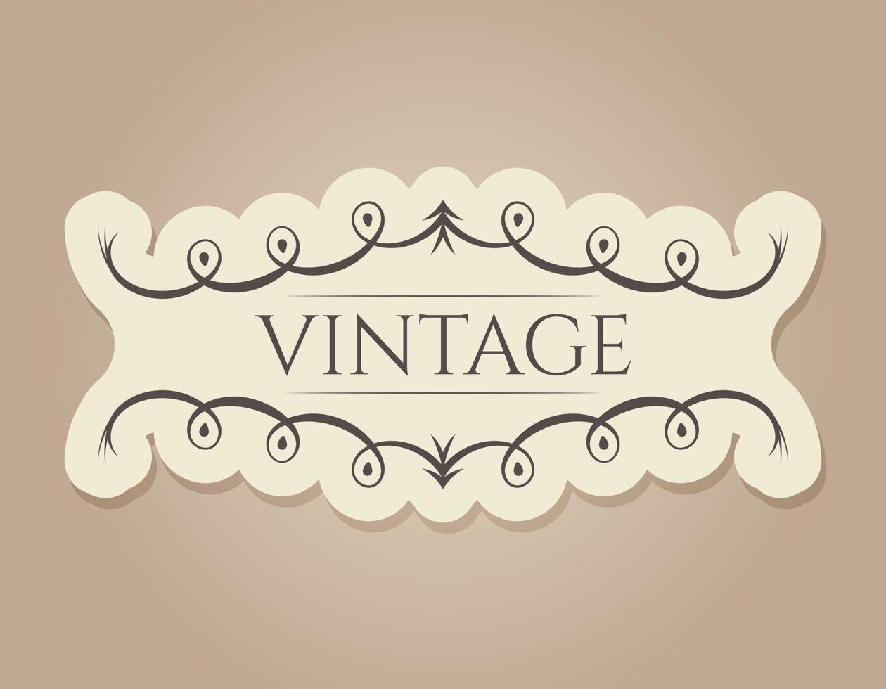 Vector abstract vintage frame with text. An isolated banner in the old Victorian style.