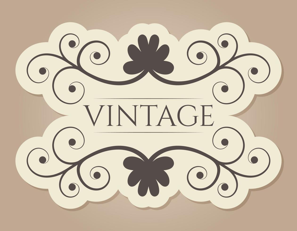 Vector abstract vintage, decorated frame with text. An isolated banner in the old Victorian style.