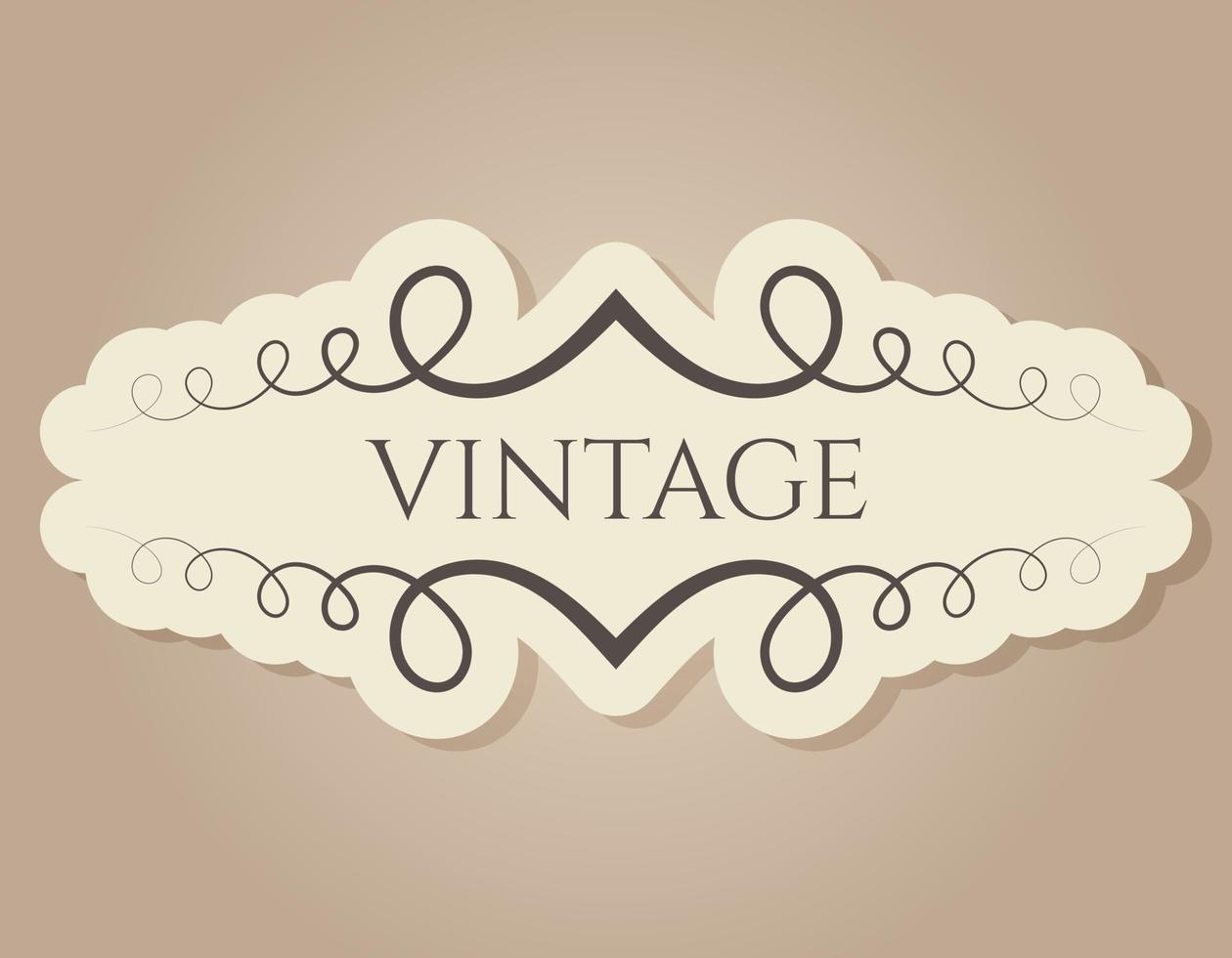 Vintage frame decorated with swirls pattern. Vector isolated old victorian banner.