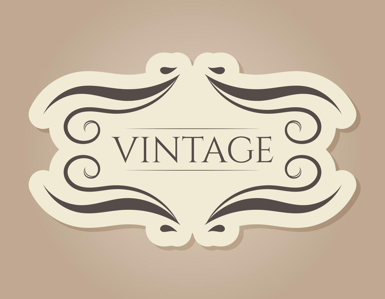 Vector abstract vintage decorated frame with text. An isolated banner in the old Victorian style.