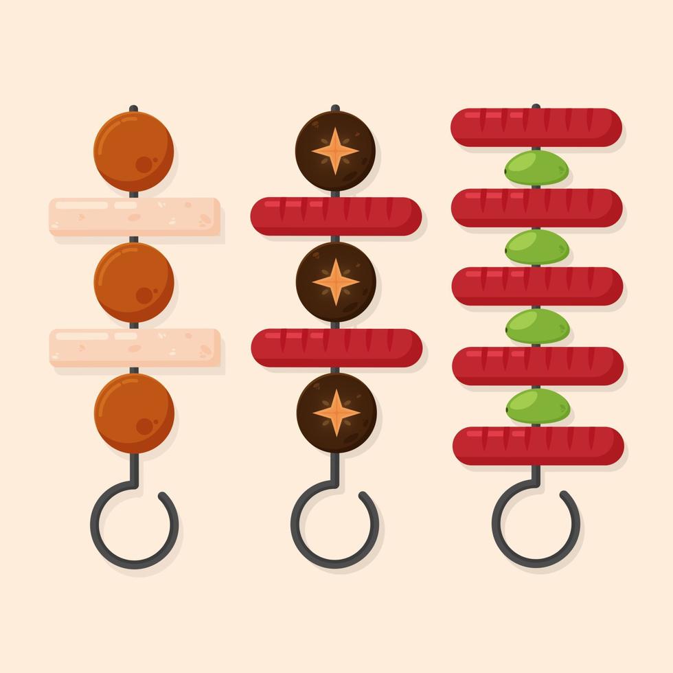 Party Barbecue on Skewer Satay Food Illustration vector