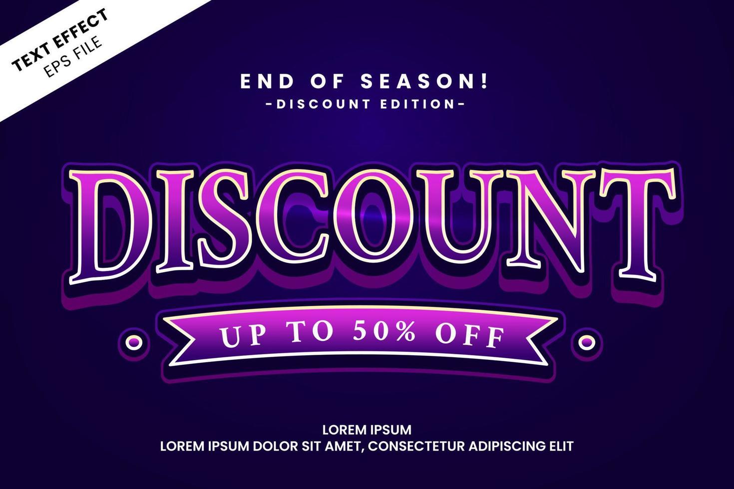 Discount vector text effect