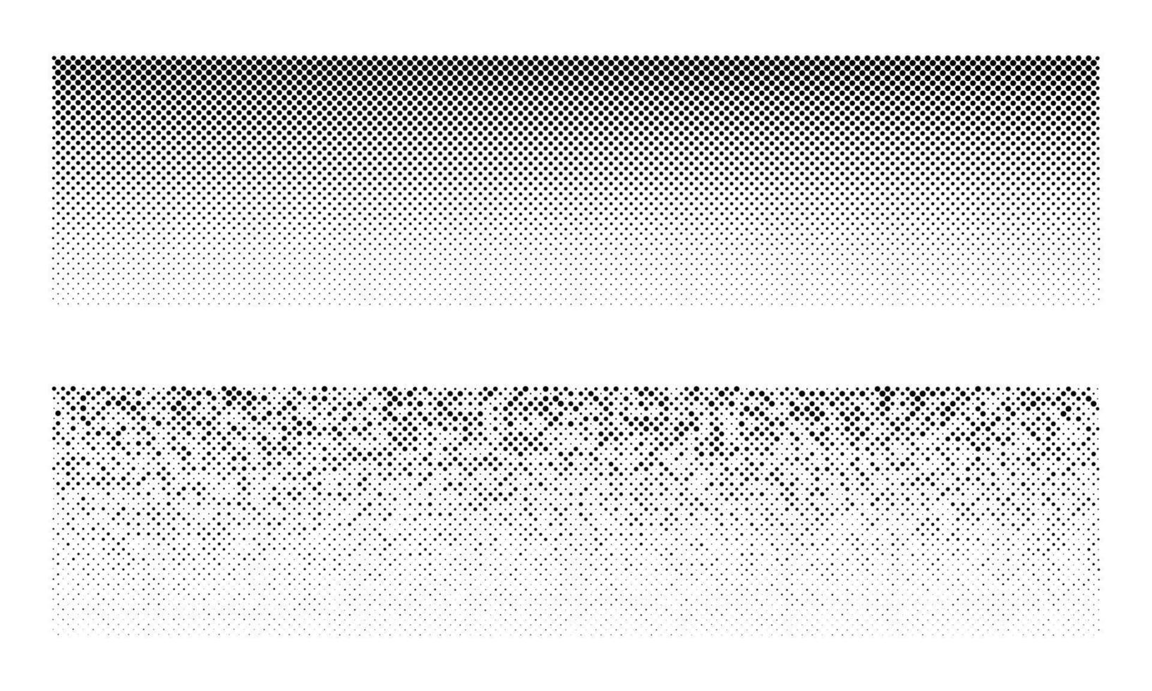 Dotted horizontal background, linear gradient halftone pattern, black dots texture on white background vector