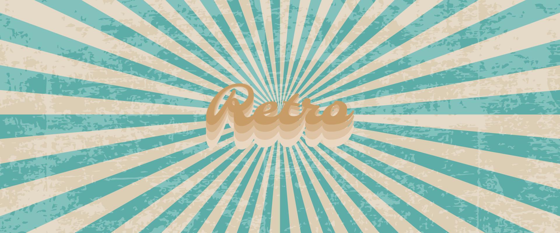 Vintage shabby retro horizontal poster background with diverging beams. vector